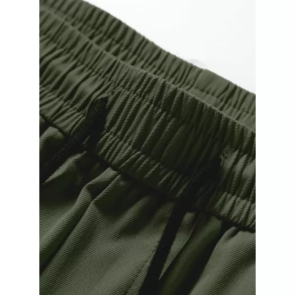 JMIERR Mens Casual Cargo Pants Stretch Elastic Waist Drawstring Joggers Pants Tapered Sweatpants for Men Multi Pockets