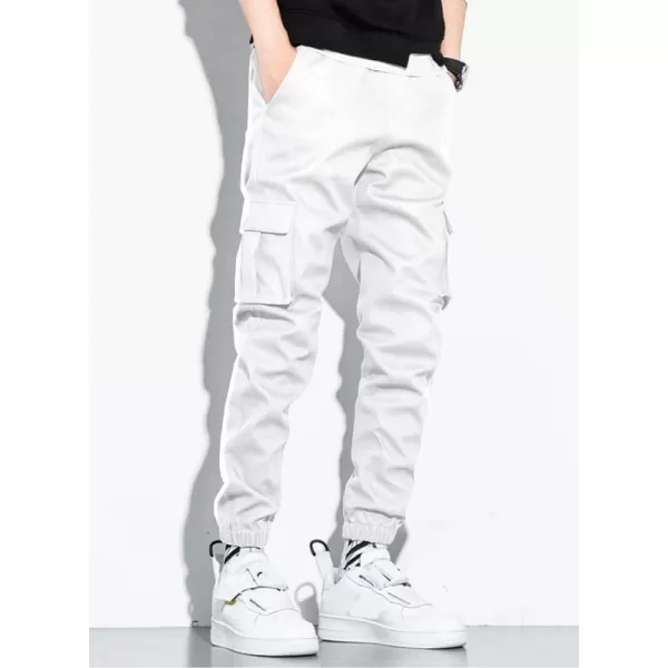 JMIERR Mens Casual Cargo Pants Stretch Elastic Waist Drawstring Joggers Pants Tapered Sweatpants for Men Multi Pockets