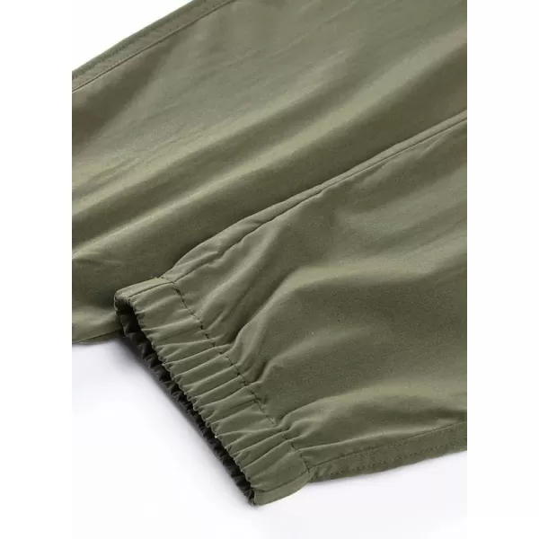 JMIERR Mens Casual Cargo Pants Stretch Elastic Waist Drawstring Joggers Pants Tapered Sweatpants for Men Multi Pockets