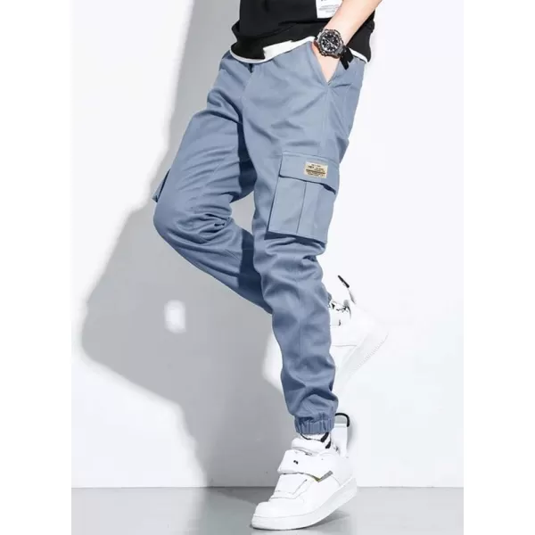 JMIERR Mens Casual Cargo Pants Stretch Elastic Waist Drawstring Joggers Pants Tapered Sweatpants for Men Multi Pockets