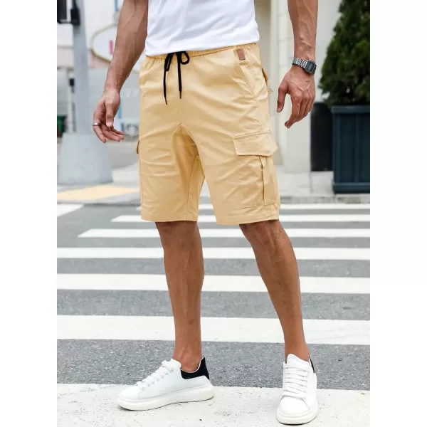 JMIERR Mens Casual Cargo Shorts - Cotton Drawstring Stretch Summer Beach Shorts Twill Chino Short with 6 Pockets