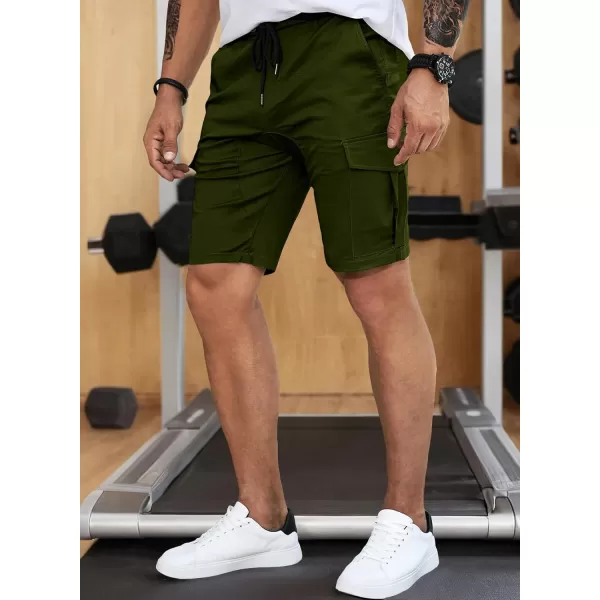 JMIERR Mens Casual Cargo Shorts - Cotton Drawstring Stretch Summer Beach Shorts Twill Chino Short with 6 Pockets