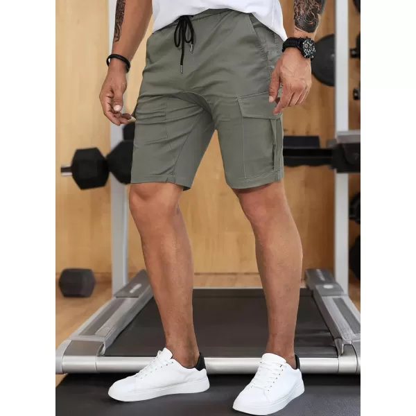 JMIERR Mens Casual Cargo Shorts - Cotton Drawstring Stretch Summer Beach Shorts Twill Chino Short with 6 Pockets