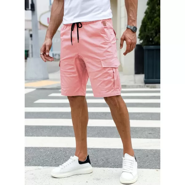 JMIERR Mens Casual Cargo Shorts - Cotton Drawstring Stretch Summer Beach Shorts Twill Chino Short with 6 Pockets