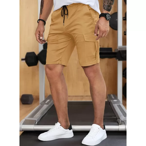 JMIERR Mens Casual Cargo Shorts - Cotton Drawstring Stretch Summer Beach Shorts Twill Chino Short with 6 Pockets