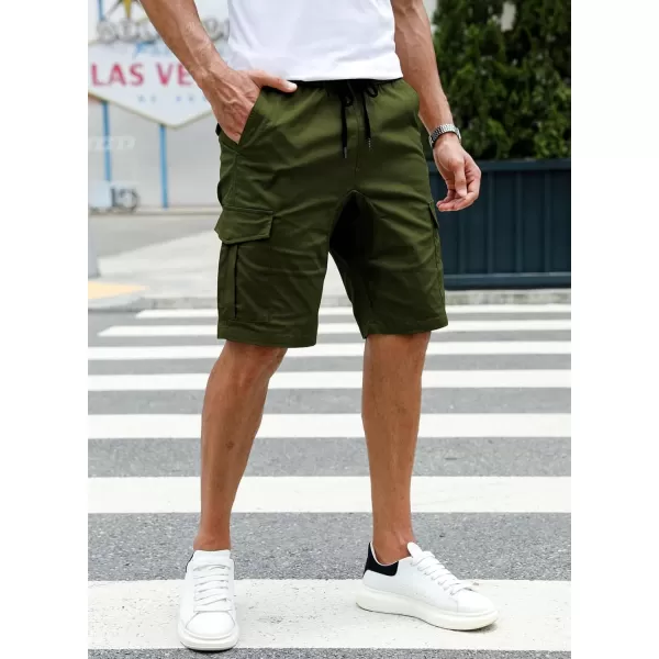 JMIERR Mens Casual Cargo Shorts - Cotton Drawstring Stretch Summer Beach Shorts Twill Chino Short with 6 Pockets