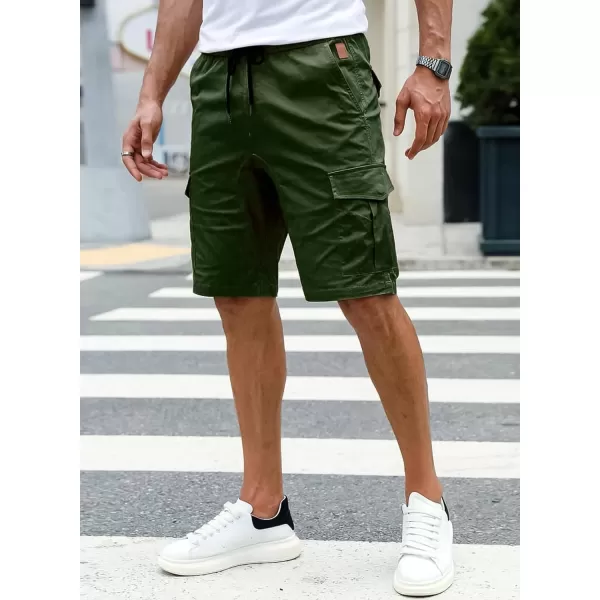 JMIERR Mens Casual Cargo Shorts - Cotton Drawstring Stretch Summer Beach Shorts Twill Chino Short with 6 Pockets