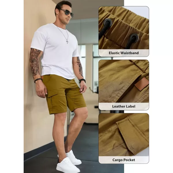 JMIERR Mens Casual Cargo Shorts - Cotton Drawstring Stretch Summer Beach Shorts Twill Chino Short with 6 Pockets