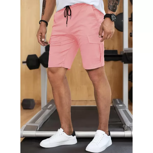 JMIERR Mens Casual Cargo Shorts - Cotton Drawstring Stretch Summer Beach Shorts Twill Chino Short with 6 Pockets