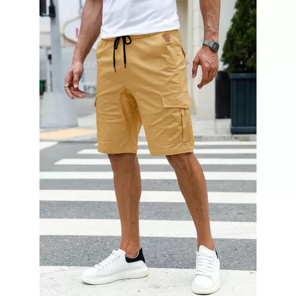 JMIERR Mens Casual Cargo Shorts - Cotton Drawstring Stretch Summer Beach Shorts Twill Chino Short with 6 Pockets