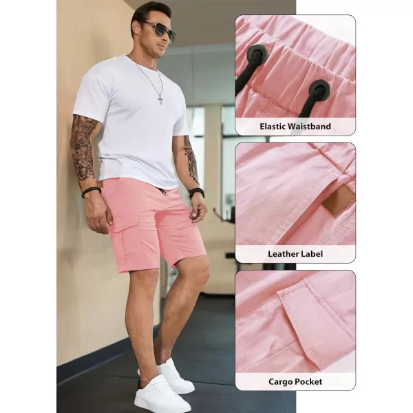JMIERR Mens Casual Cargo Shorts - Cotton Drawstring Stretch Summer Beach Shorts Twill Chino Short with 6 Pockets