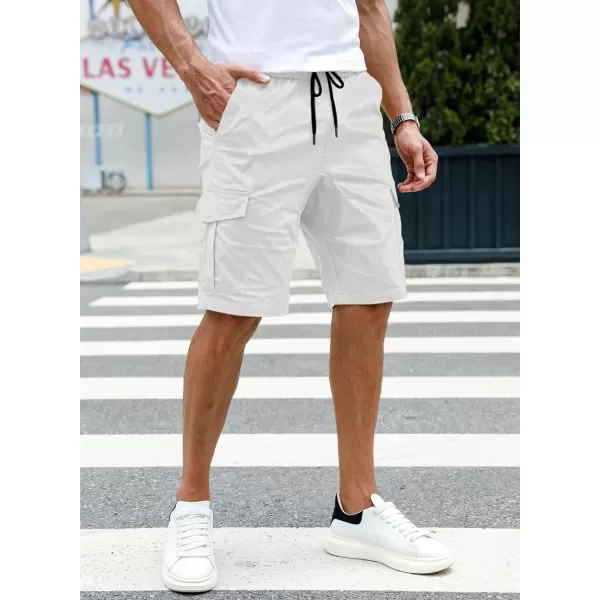 JMIERR Mens Casual Cargo Shorts - Cotton Drawstring Stretch Summer Beach Shorts Twill Chino Short with 6 Pockets