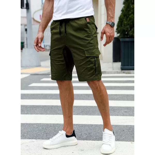 JMIERR Mens Casual Cargo Shorts - Cotton Drawstring Stretch Summer Beach Shorts Twill Chino Short with 6 Pockets
