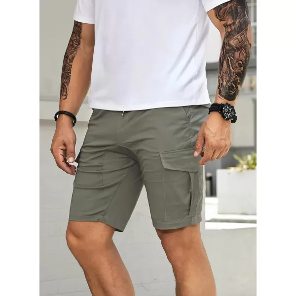 JMIERR Mens Casual Cargo Shorts - Cotton Drawstring Stretch Summer Beach Shorts Twill Chino Short with 6 Pockets