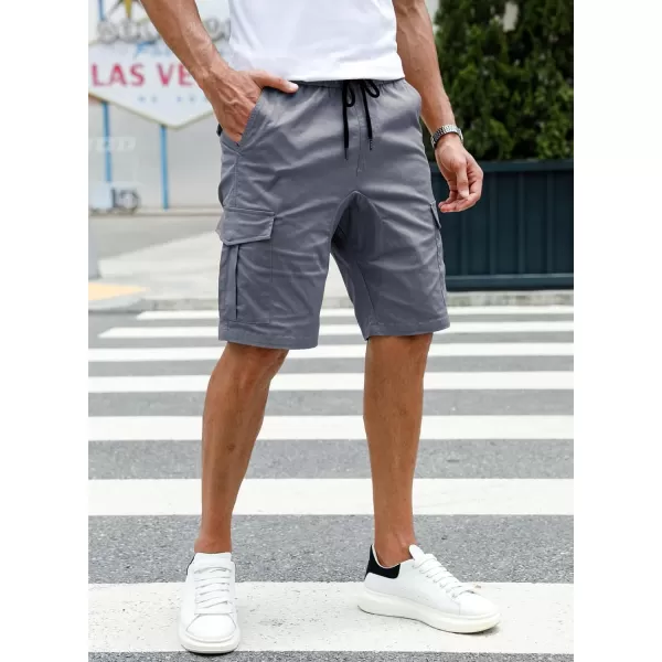 JMIERR Mens Casual Cargo Shorts - Cotton Drawstring Stretch Summer Beach Shorts Twill Chino Short with 6 Pockets
