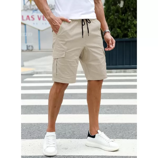 JMIERR Mens Casual Cargo Shorts - Cotton Drawstring Stretch Summer Beach Shorts Twill Chino Short with 6 Pockets