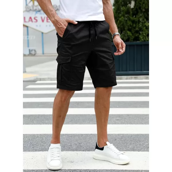 JMIERR Mens Casual Cargo Shorts - Cotton Drawstring Stretch Summer Beach Shorts Twill Chino Short with 6 Pockets