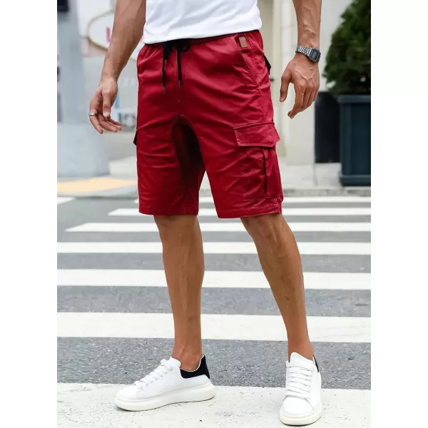 JMIERR Mens Casual Cargo Shorts - Cotton Drawstring Stretch Summer Beach Shorts Twill Chino Short with 6 Pockets