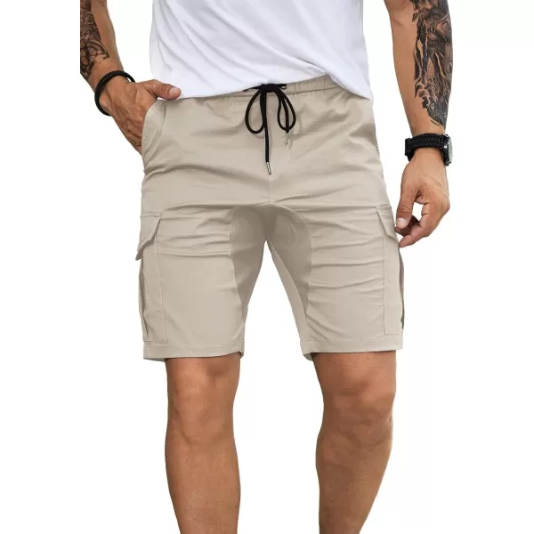 JMIERR Mens Casual Cargo Shorts - Cotton Drawstring Stretch Summer Beach Shorts Twill Chino Short with 6 Pockets
