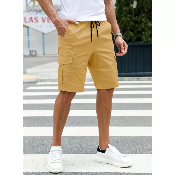 JMIERR Mens Casual Cargo Shorts - Cotton Drawstring Stretch Summer Beach Shorts Twill Chino Short with 6 Pockets