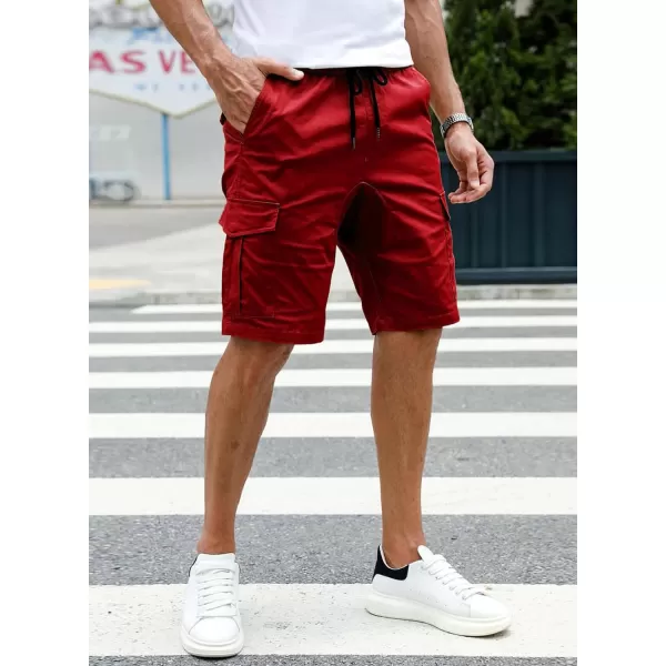 JMIERR Mens Casual Cargo Shorts - Cotton Drawstring Stretch Summer Beach Shorts Twill Chino Short with 6 Pockets