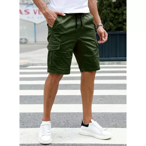 JMIERR Mens Casual Cargo Shorts - Cotton Drawstring Stretch Summer Beach Shorts Twill Chino Short with 6 Pockets