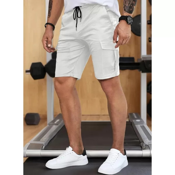 JMIERR Mens Casual Cargo Shorts - Cotton Drawstring Stretch Summer Beach Shorts Twill Chino Short with 6 Pockets
