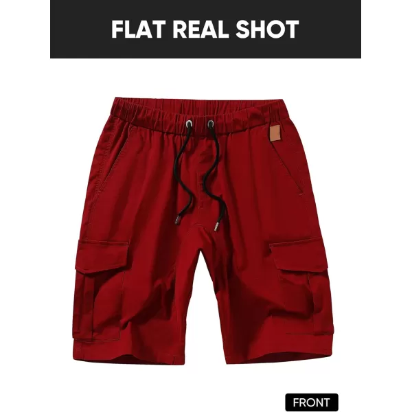 JMIERR Mens Casual Cargo Shorts - Cotton Drawstring Stretch Summer Beach Shorts Twill Chino Short with 6 Pockets