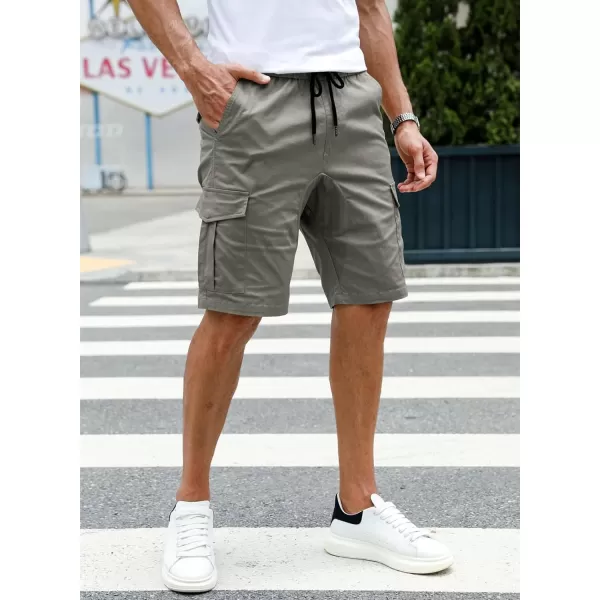 JMIERR Mens Casual Cargo Shorts - Cotton Drawstring Stretch Summer Beach Shorts Twill Chino Short with 6 Pockets