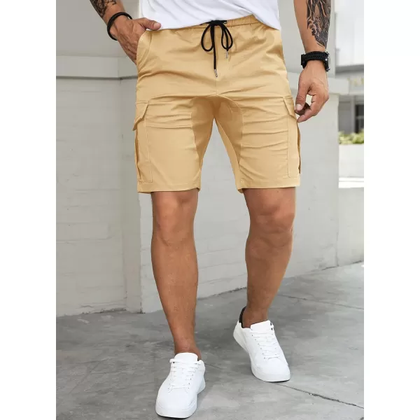 JMIERR Mens Casual Cargo Shorts - Cotton Drawstring Stretch Summer Beach Shorts Twill Chino Short with 6 Pockets