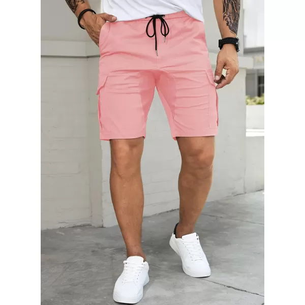 JMIERR Mens Casual Cargo Shorts - Cotton Drawstring Stretch Summer Beach Shorts Twill Chino Short with 6 Pockets