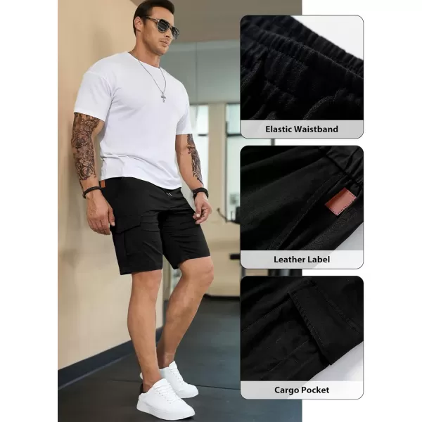 JMIERR Mens Casual Cargo Shorts - Cotton Drawstring Stretch Summer Beach Shorts Twill Chino Short with 6 Pockets