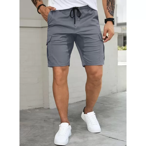JMIERR Mens Casual Cargo Shorts - Cotton Drawstring Stretch Summer Beach Shorts Twill Chino Short with 6 Pockets