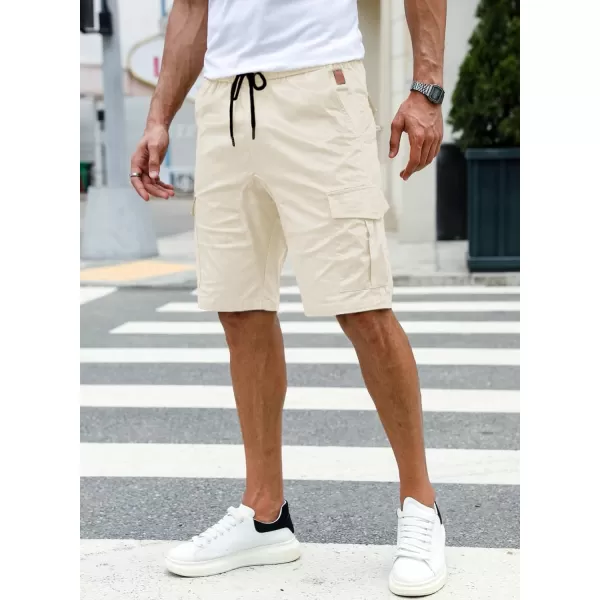 JMIERR Mens Casual Cargo Shorts - Cotton Drawstring Stretch Summer Beach Shorts Twill Chino Short with 6 Pockets