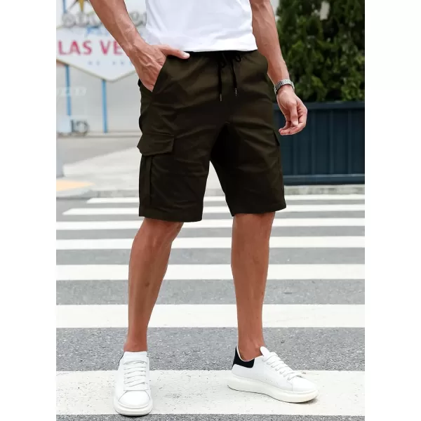 JMIERR Mens Casual Cargo Shorts - Cotton Drawstring Stretch Summer Beach Shorts Twill Chino Short with 6 Pockets