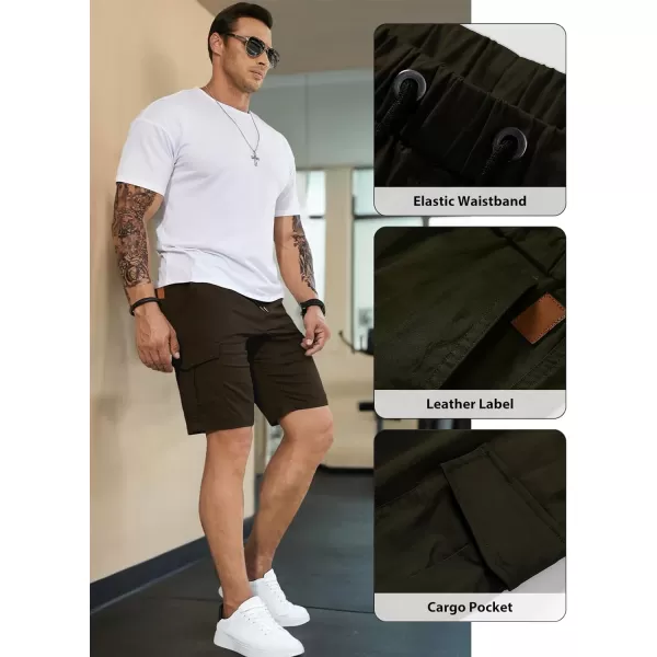 JMIERR Mens Casual Cargo Shorts - Cotton Drawstring Stretch Summer Beach Shorts Twill Chino Short with 6 Pockets