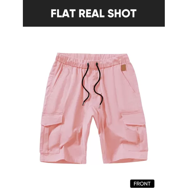 JMIERR Mens Casual Cargo Shorts - Cotton Drawstring Stretch Summer Beach Shorts Twill Chino Short with 6 Pockets