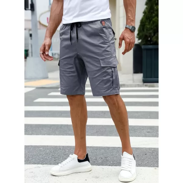 JMIERR Mens Casual Cargo Shorts - Cotton Drawstring Stretch Summer Beach Shorts Twill Chino Short with 6 Pockets