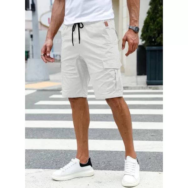 JMIERR Mens Casual Cargo Shorts - Cotton Drawstring Stretch Summer Beach Shorts Twill Chino Short with 6 Pockets