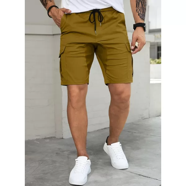 JMIERR Mens Casual Cargo Shorts - Cotton Drawstring Stretch Summer Beach Shorts Twill Chino Short with 6 Pockets