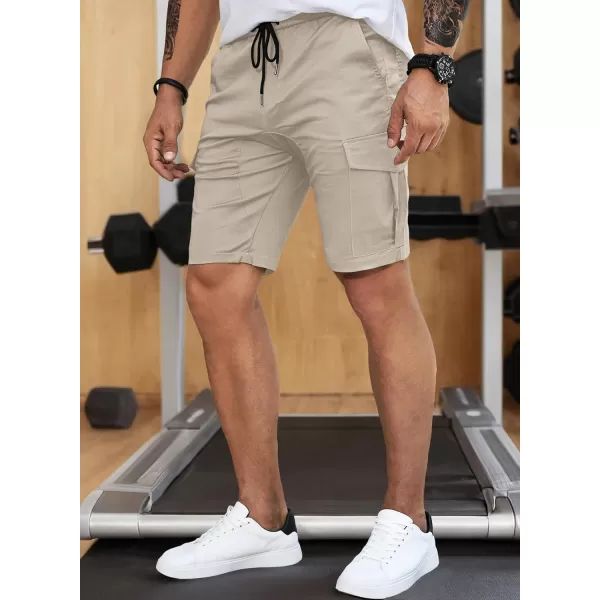JMIERR Mens Casual Cargo Shorts - Cotton Drawstring Stretch Summer Beach Shorts Twill Chino Short with 6 Pockets