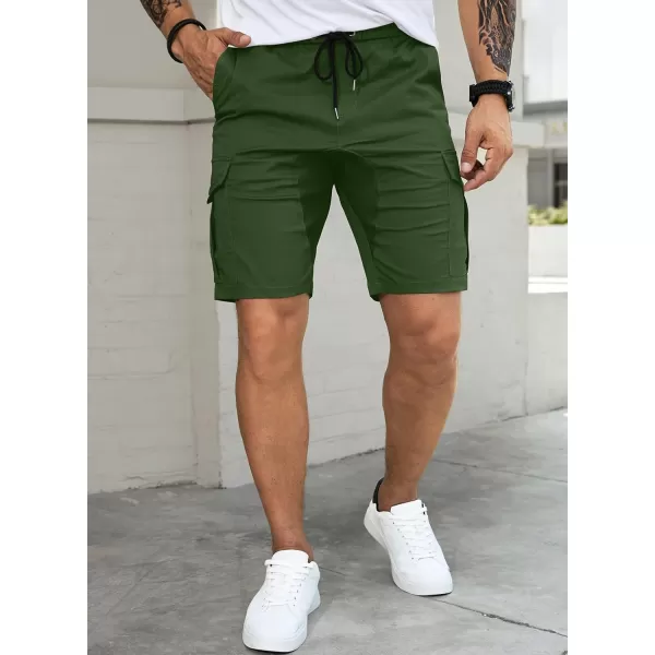 JMIERR Mens Casual Cargo Shorts - Cotton Drawstring Stretch Summer Beach Shorts Twill Chino Short with 6 Pockets