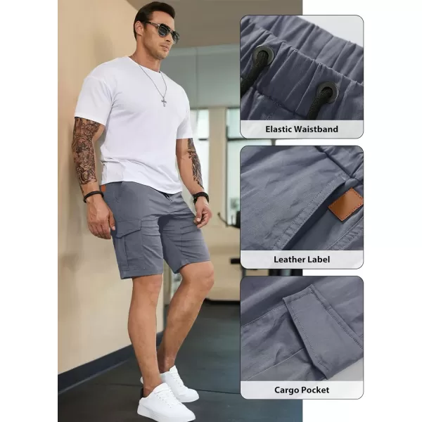JMIERR Mens Casual Cargo Shorts - Cotton Drawstring Stretch Summer Beach Shorts Twill Chino Short with 6 Pockets