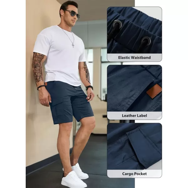 JMIERR Mens Casual Cargo Shorts - Cotton Drawstring Stretch Summer Beach Shorts Twill Chino Short with 6 Pockets
