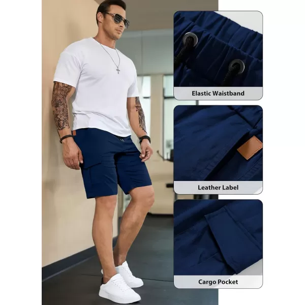 JMIERR Mens Casual Cargo Shorts - Cotton Drawstring Stretch Summer Beach Shorts Twill Chino Short with 6 Pockets
