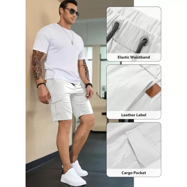 JMIERR Mens Casual Cargo Shorts - Cotton Drawstring Stretch Summer Beach Shorts Twill Chino Short with 6 Pockets