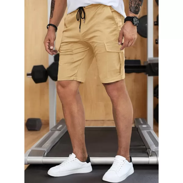 JMIERR Mens Casual Cargo Shorts - Cotton Drawstring Stretch Summer Beach Shorts Twill Chino Short with 6 Pockets