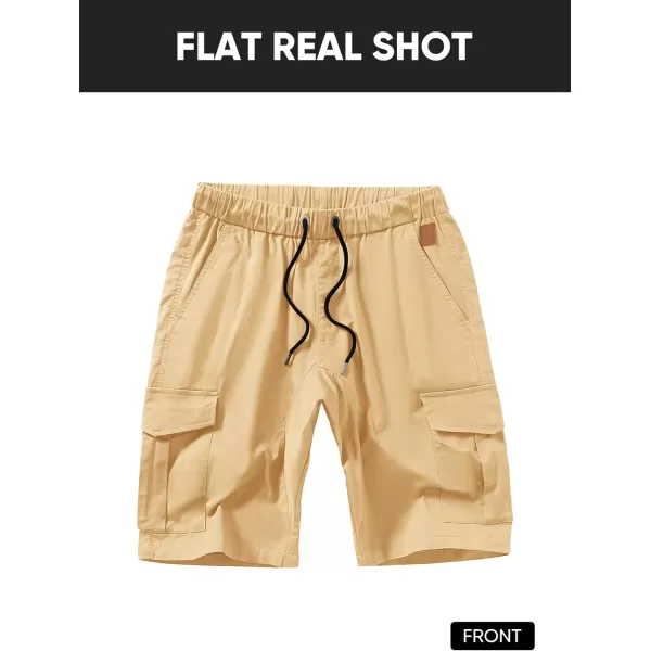 JMIERR Mens Casual Cargo Shorts - Cotton Drawstring Stretch Summer Beach Shorts Twill Chino Short with 6 Pockets