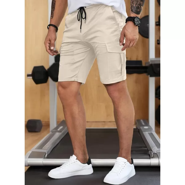 JMIERR Mens Casual Cargo Shorts - Cotton Drawstring Stretch Summer Beach Shorts Twill Chino Short with 6 Pockets