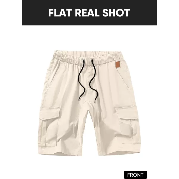 JMIERR Mens Casual Cargo Shorts - Cotton Drawstring Stretch Summer Beach Shorts Twill Chino Short with 6 Pockets